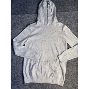 Tommy Hilfiger Hoodie boys ‎ XL 16-18 Gray Knit Ribbed Hem & Cuff Long  Pullover